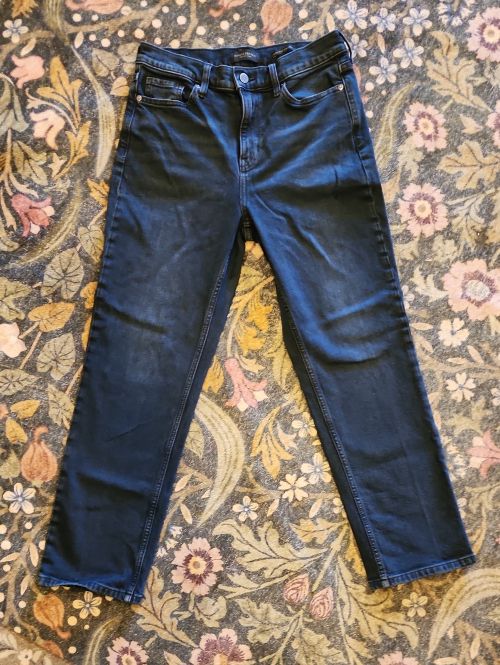 Banana Republic Women's High-Rise Straight Dark Blue Jeans